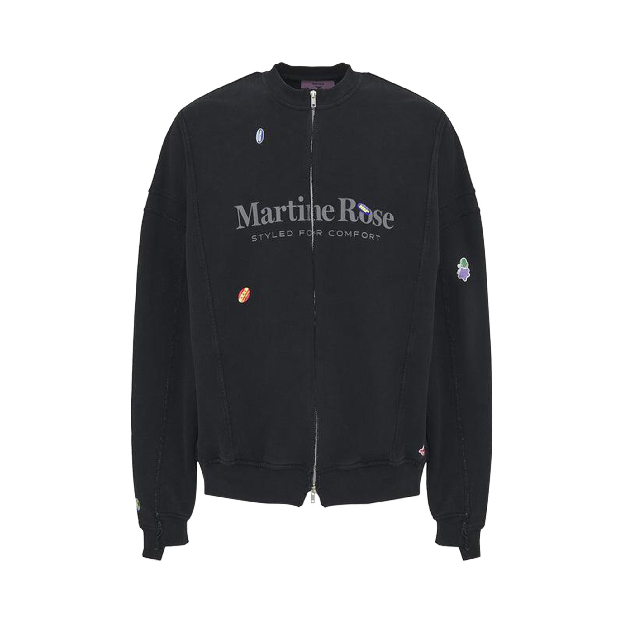 Buy Martine Rose Zip Up Crew 'Black Washed/Black' - 642JS02002L
