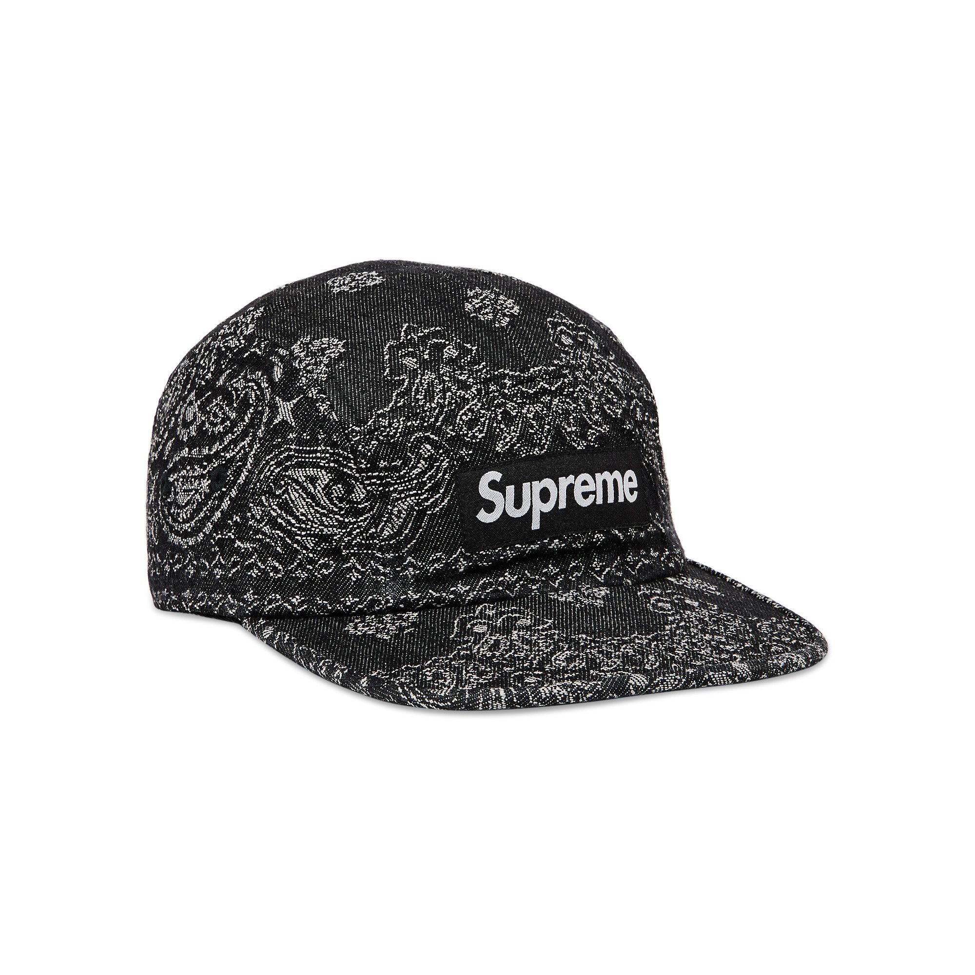 Buy Supreme Bandana Jacquard Denim Camp Cap 'Black' - SS25H86