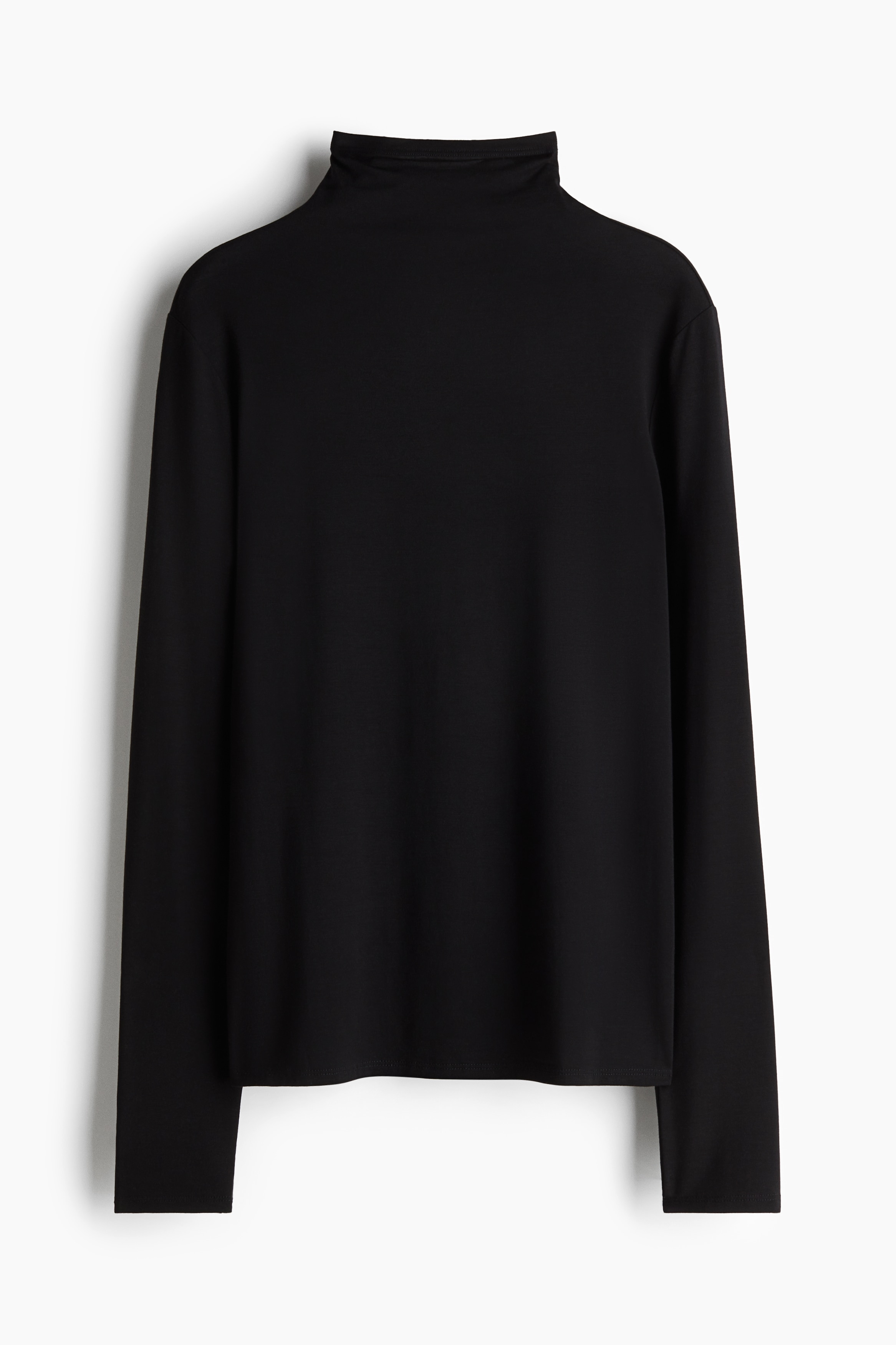 Lyocell Mock Turtleneck Top - Black - Ladies | H&M US