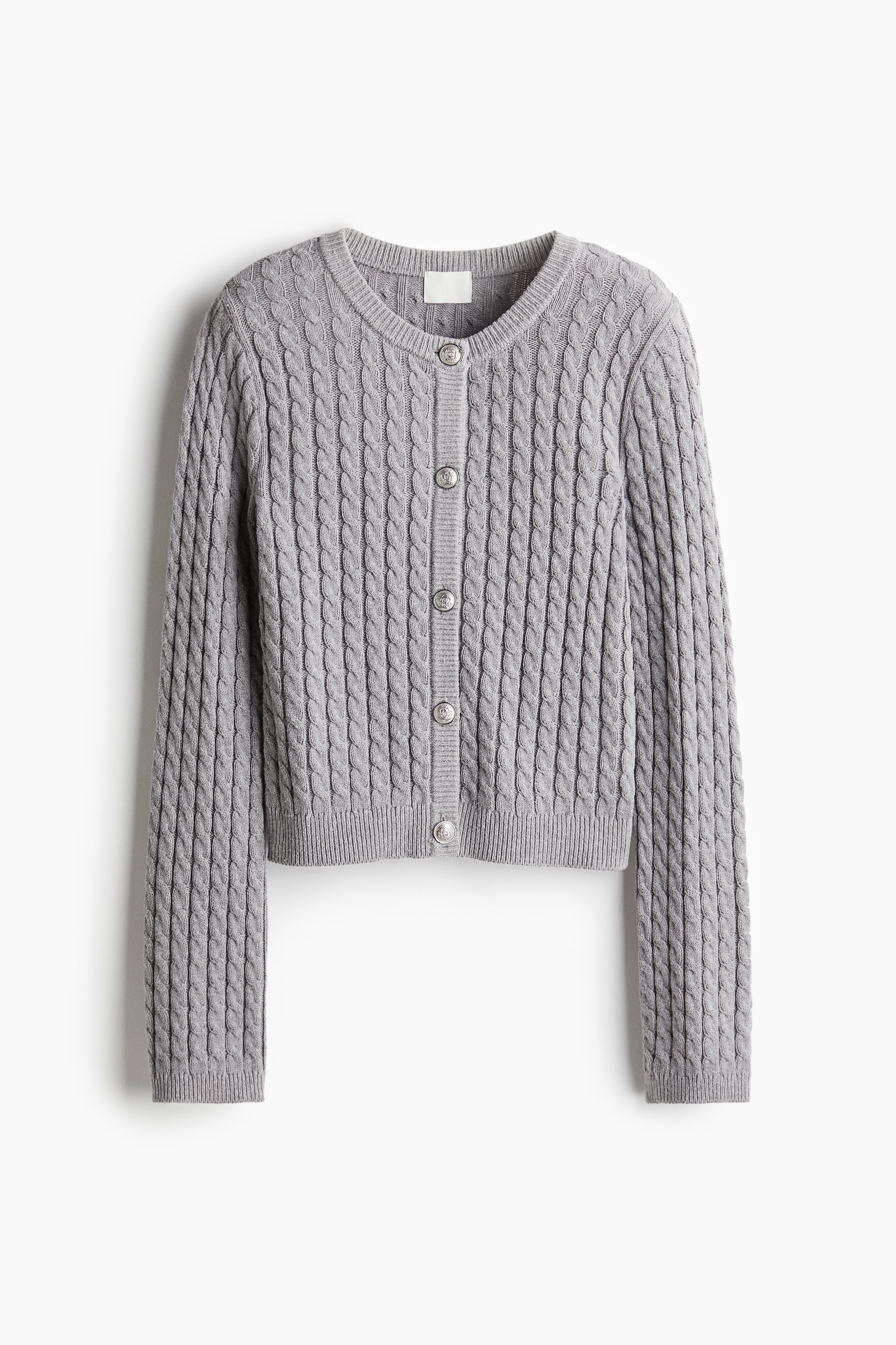 Cable-Knit Cardigan - Light gray melange - Ladies | H&M US
