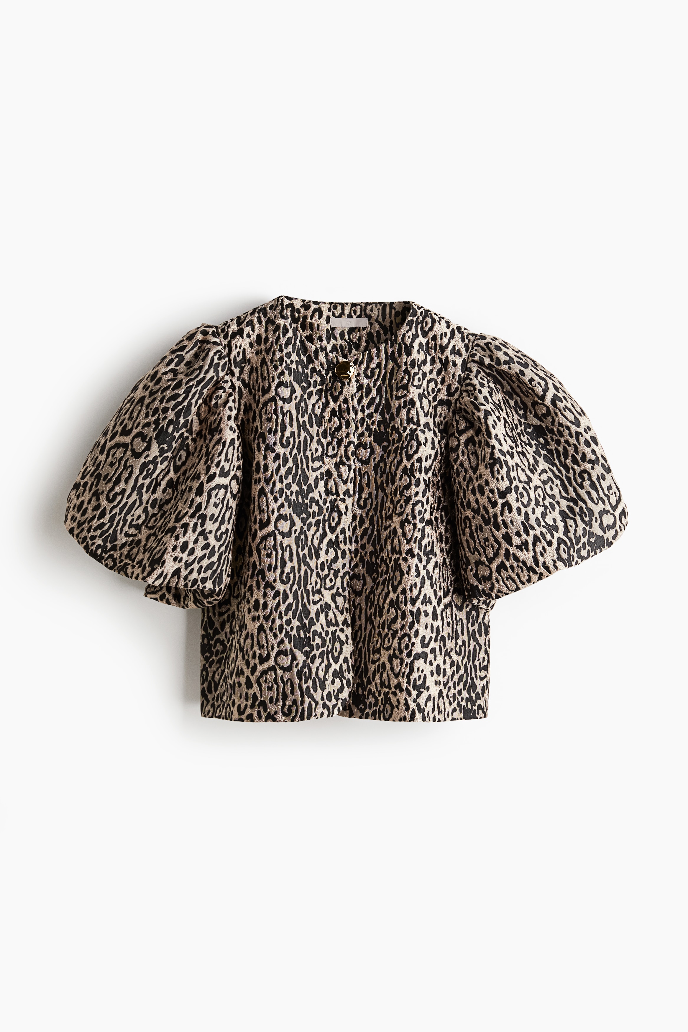 Women's Light beige/leopard print Balloon-Sleeved Blouse | H&M CA
