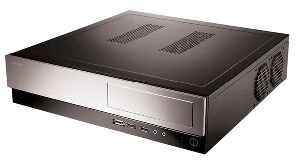 Antec、350ワット電源内蔵の横置きスリムPCケース「NSK1480