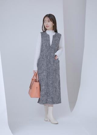 VIS(ビス) / 【WEB限定カラー:ブラック系】ツイードジャンパースカート