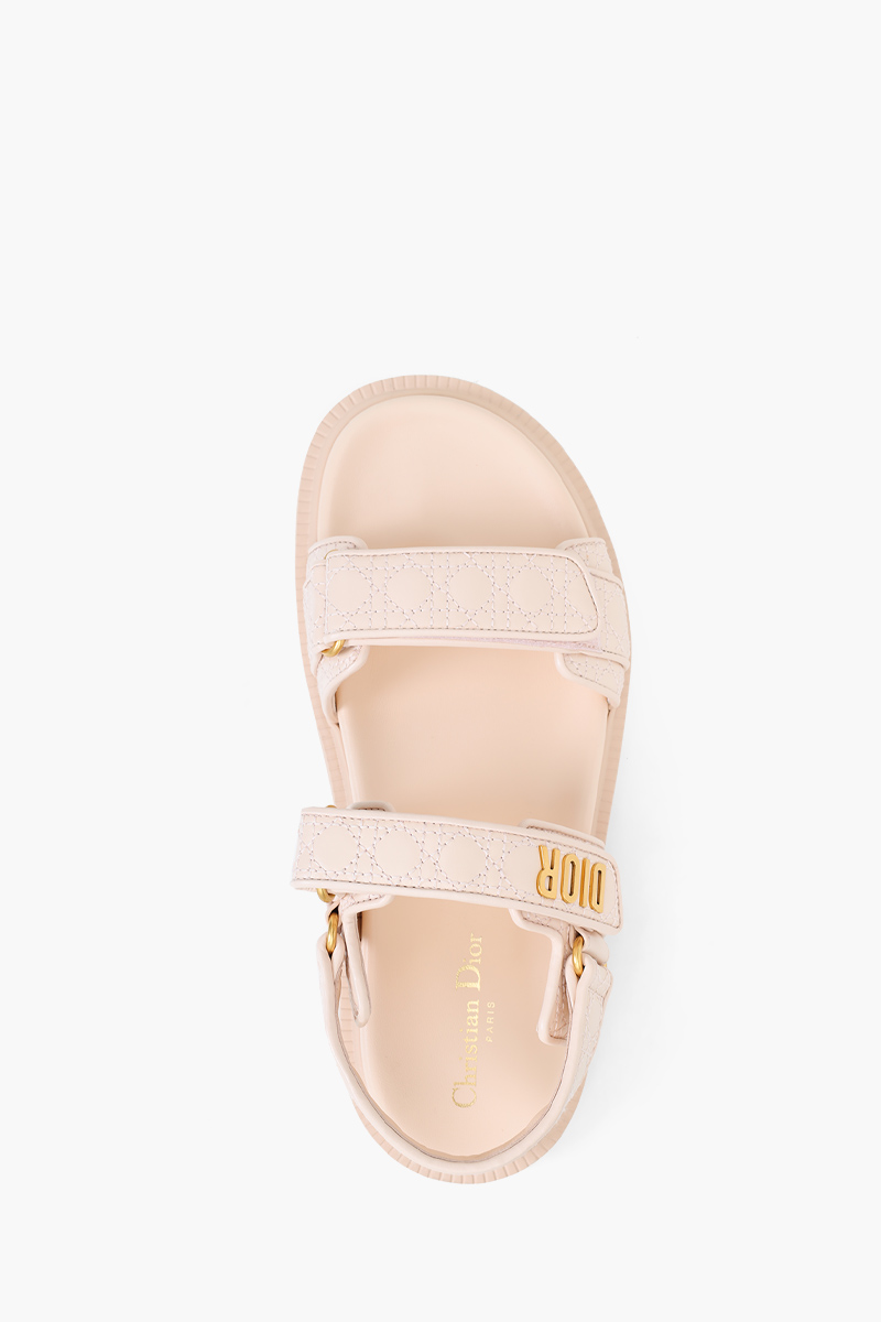 CHRISTIAN DIOR Dioract Sandal in Rose Quartz Quilted Cannage