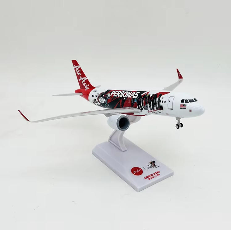 A320 Air Asia Size 25cm ABS Resin Passenger Plane Model for Home