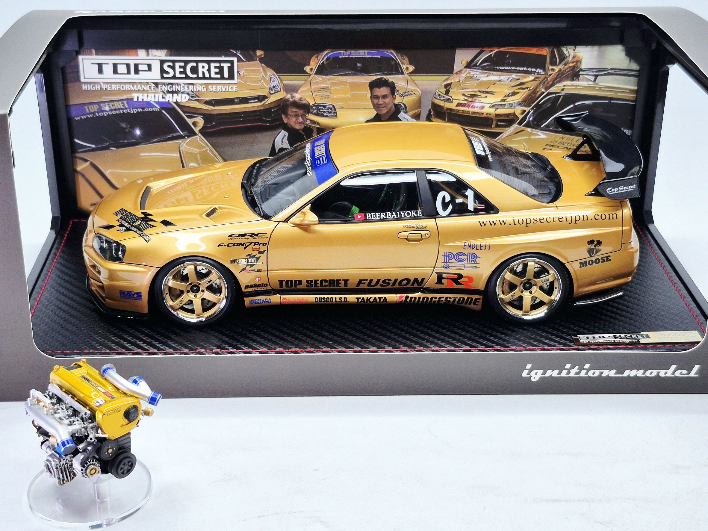 TOP SECRET 34GT-R (BNR34) Gold Edition + RB26 Engine | Ignition