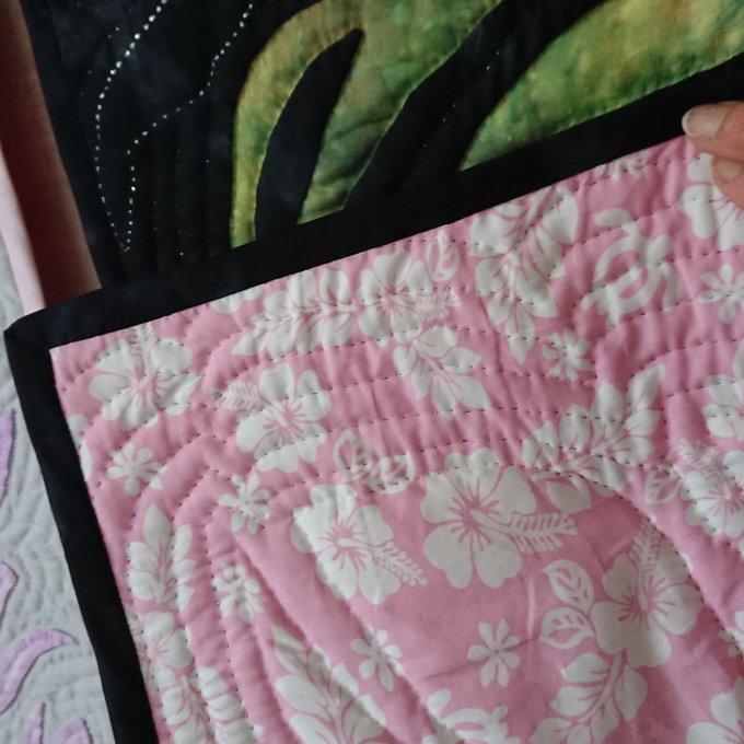 受注作成キルト)ステンドグラスキルトタペストリーハワイアンキルト