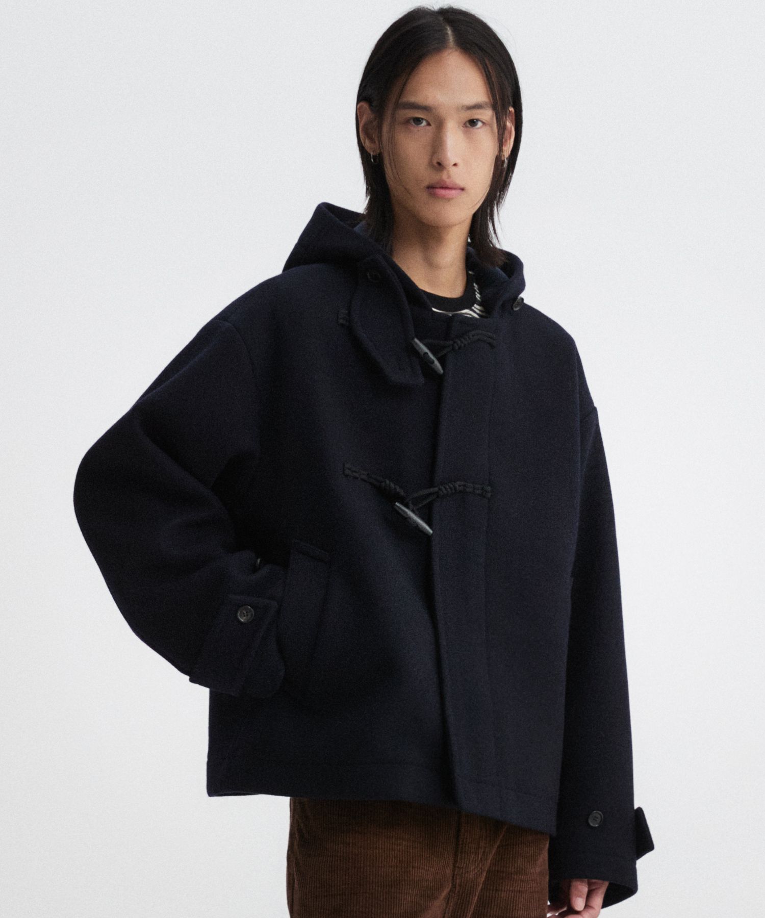 MUSINSA公式 | DNSR フード付きウールクロップダッフルコート