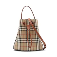 バーバリー ノバチェック バケットバッグ スモール PVCxレザー 2WAY