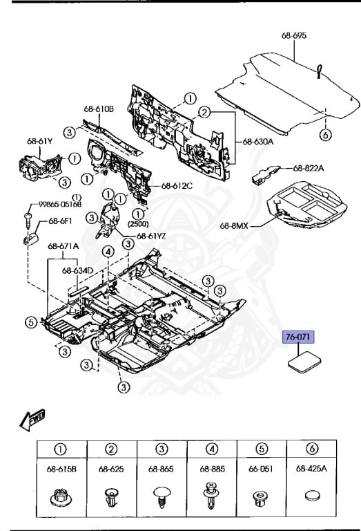 0208-76-071 - Mazda - Floor Silencer - Nengun Performance