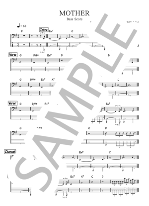 楽譜】MOTHER / LUNA SEA (エレキベース / 初〜中級) - Piascore 楽譜