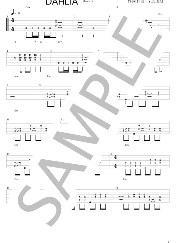 楽譜】DAHLIA / X(XJAPAN) (エレキギター / 中〜上級) - Piascore 楽譜