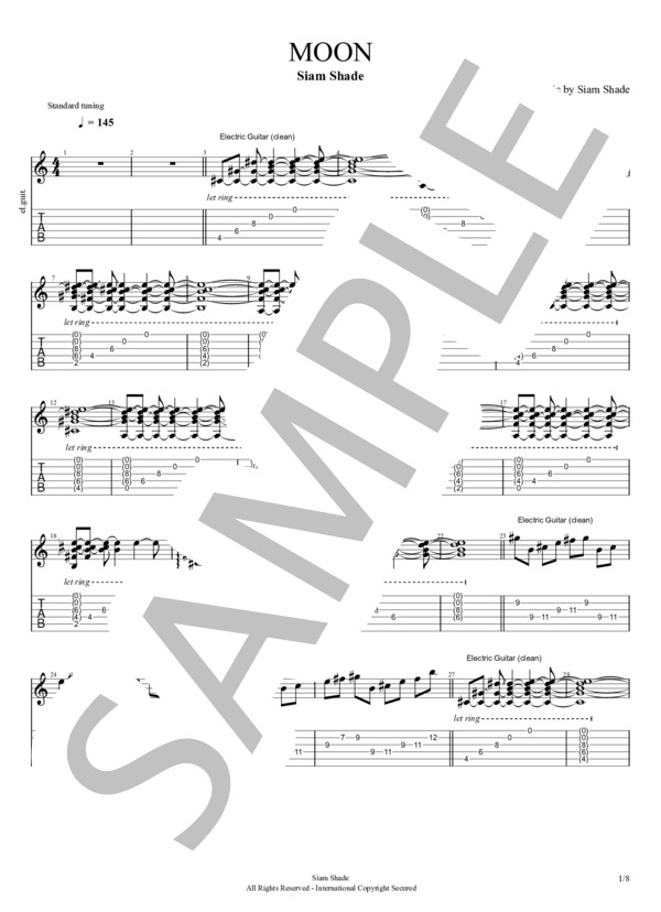 楽譜】MOON / SIAM SHADE / SIAM SHADE (バンドスコア / 中級