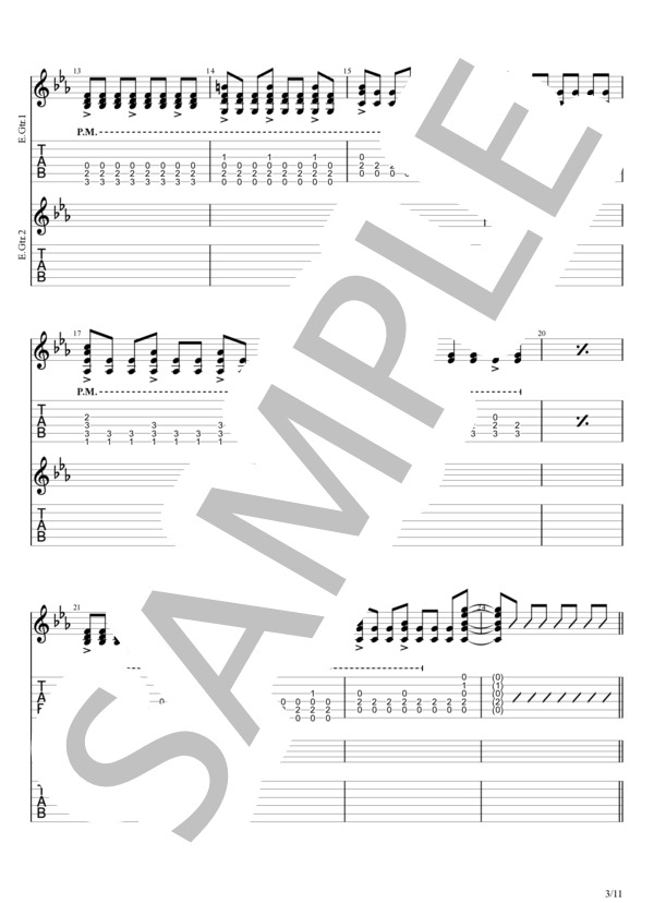 楽譜】baby blue eyes / Conton Candy (エレキギター / 初〜中級