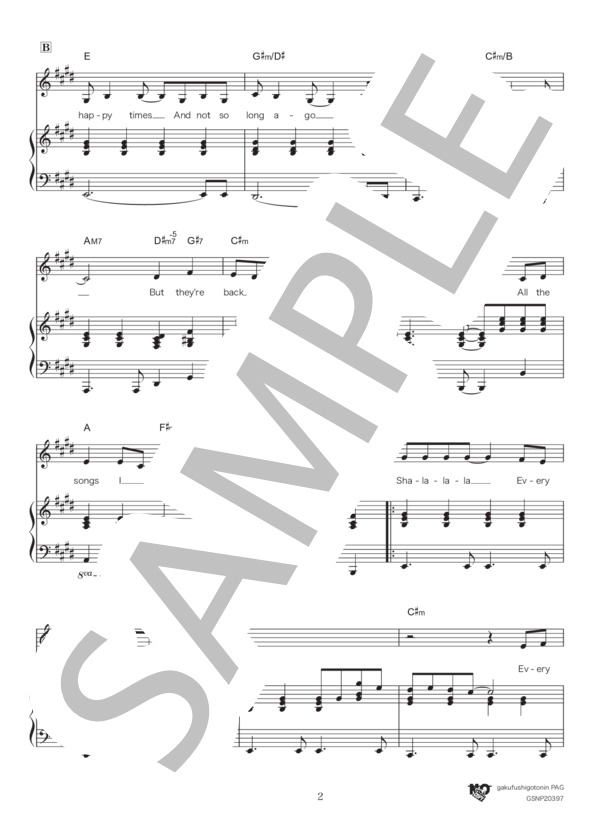 楽譜】イエスタデイ・ワンス・モア / カーペンターズ (ピアノ弾き語り