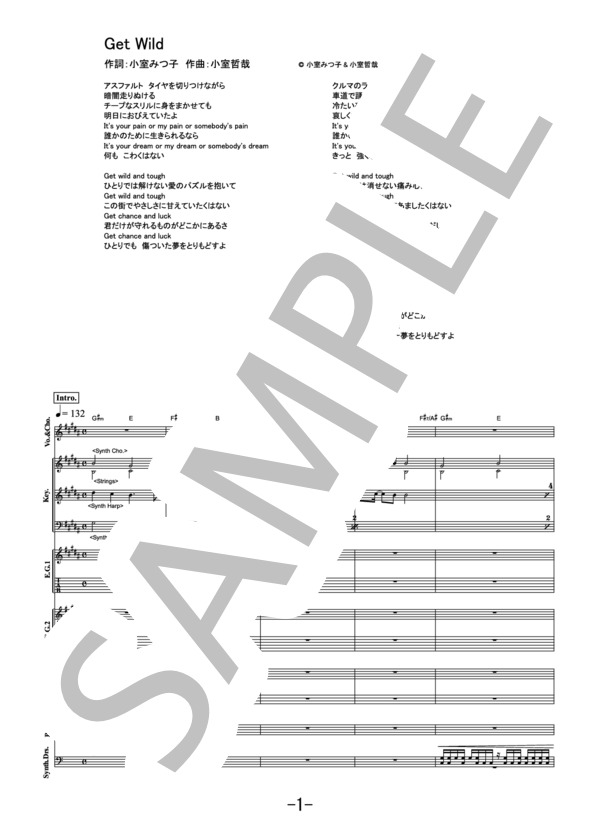 楽譜】Get Wild / TM NETWORK バンドスコア / TMN (バンドスコア