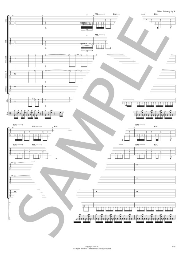 楽譜】Silent Jealousy / X JAPAN (バンドスコア / 中級) - Piascore