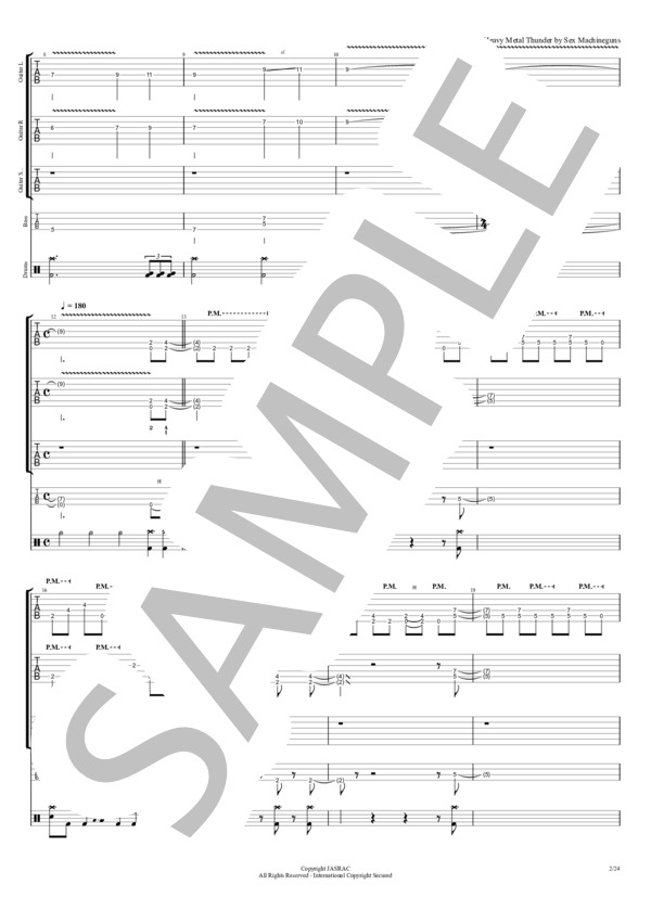 楽譜】HEAVY METAL THUNDER / SEX MACHINEGUNS (バンドスコア / 上級