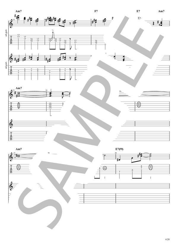 楽譜】オーバーフロウ / suspended4th (エレキギター / 中級