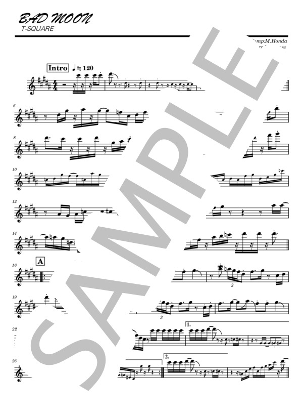 楽譜】BAD MOON / T-SQUARE『完コピ譜』 / T-SQUARE (アルトサックス