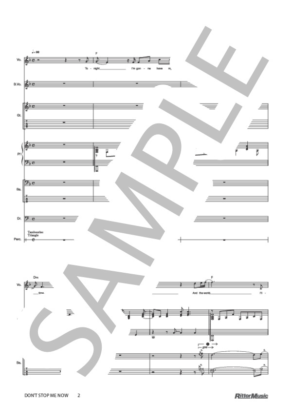 楽譜】DON'T STOP ME NOW / バンド・スコア『QUEEN IN VISION