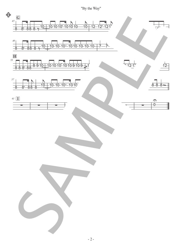 楽譜】by the way / THE RED HOT CHILI PEPPERS (エレキベース / 初