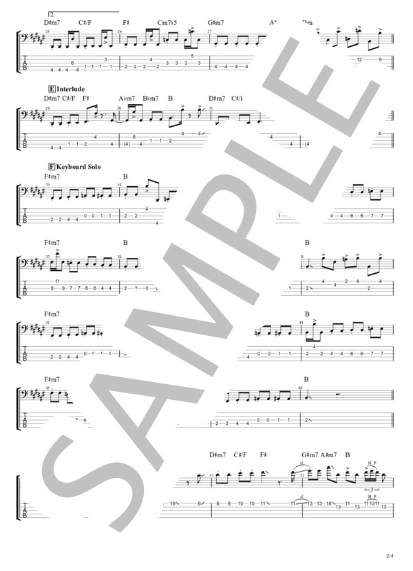 楽譜】毒味 / 東京事変 (エレキベース / 初〜中級) - Piascore 楽譜ストア