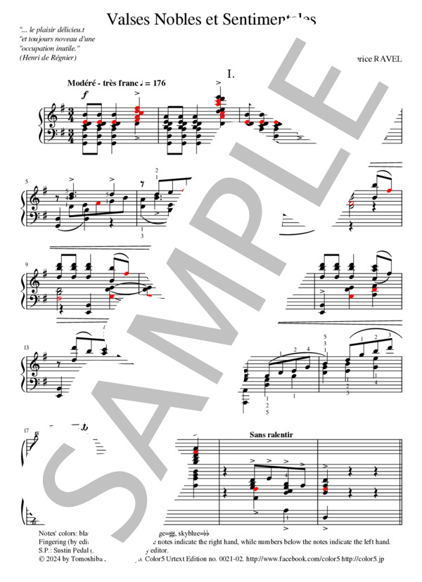 楽譜】 ラヴェル 高雅で感傷的なワルツ / モーリス・ラヴェル