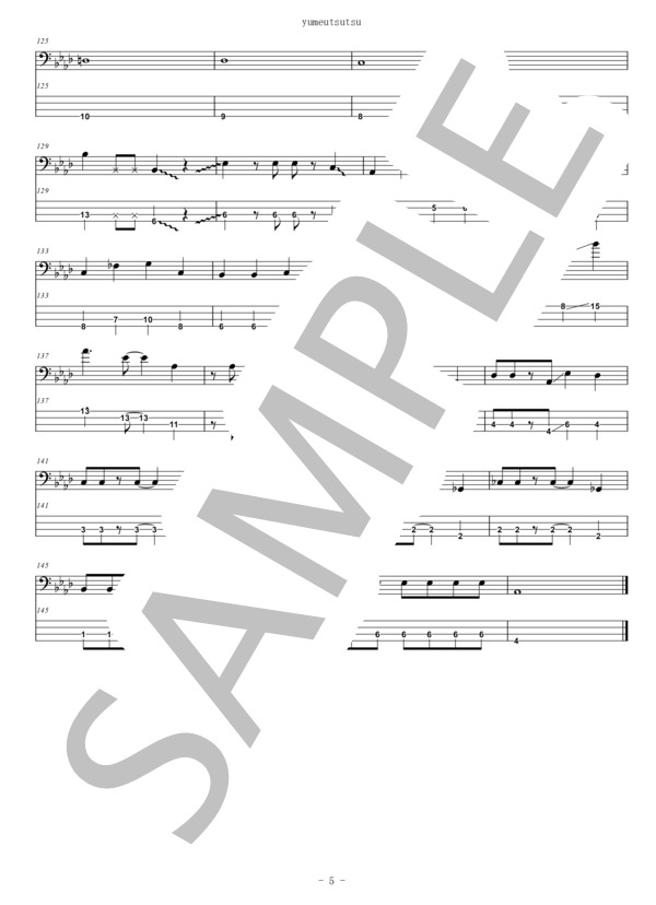 楽譜】YUMEUTSUTSU / 赤い公園 (エレキベース / 初〜中級) - Piascore