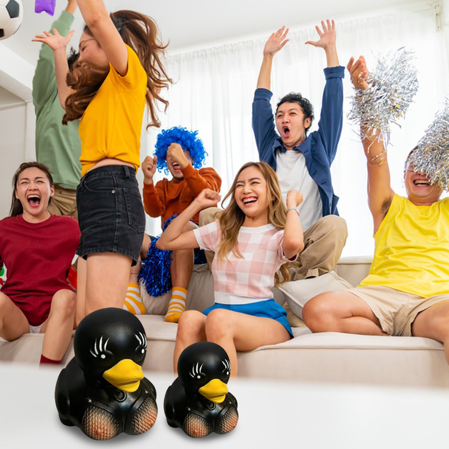 Home Desktop Decor,Dark Rubber Duck Rock Duck Satan Ducks Novelty