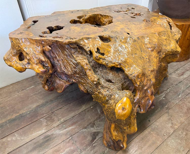楽天市場】送料無料 自然木 木の根 座卓 低い テーブル W113cm 花台