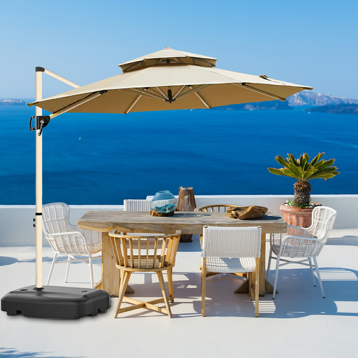 楽天市場】ガーデンパラソル パラソル ガーデンパラソルセット い風に