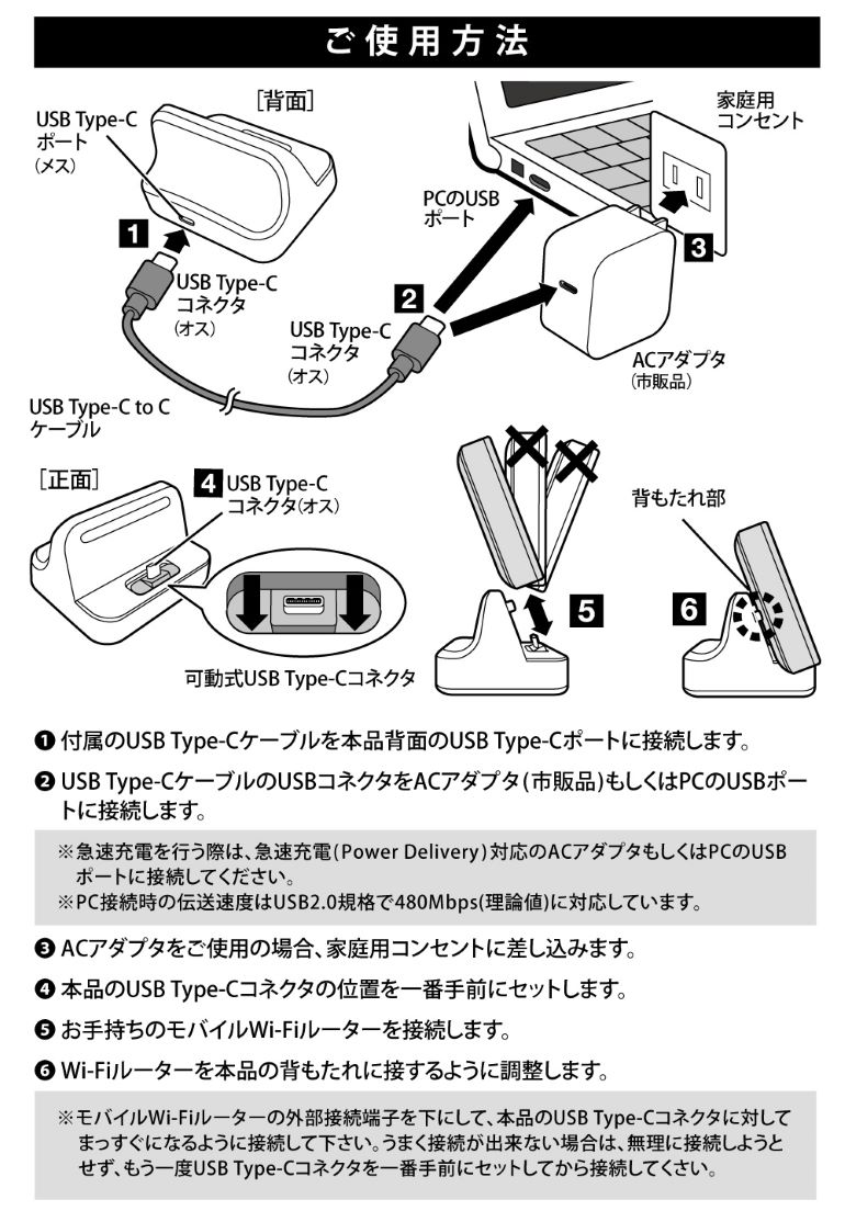 楽天市場】【急速充電】PD対応 Type C 60W モバイルWiFiルーター用