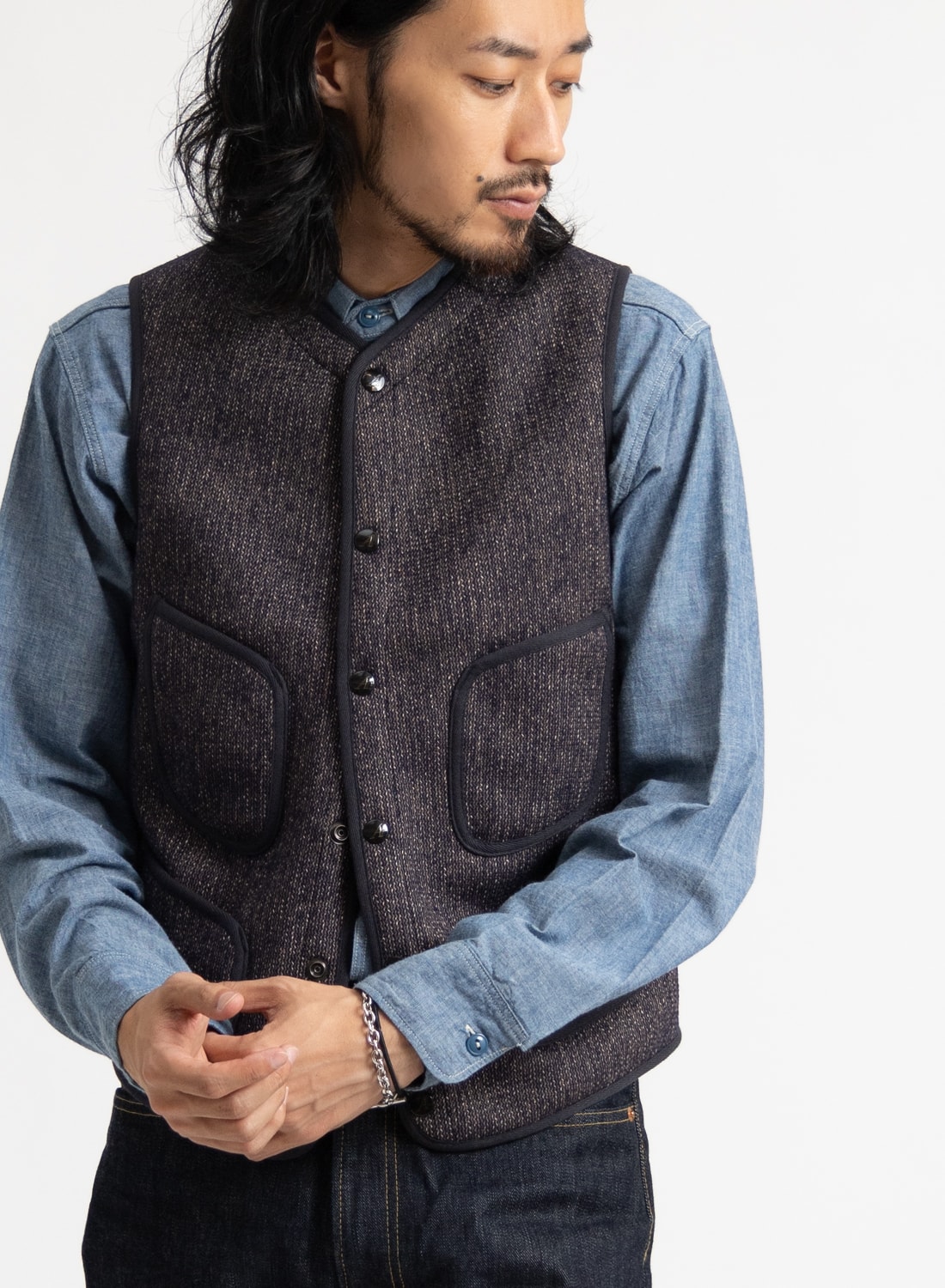 アナトミカ ビーチクロス ベスト BBベスト ウール フリース メンズ