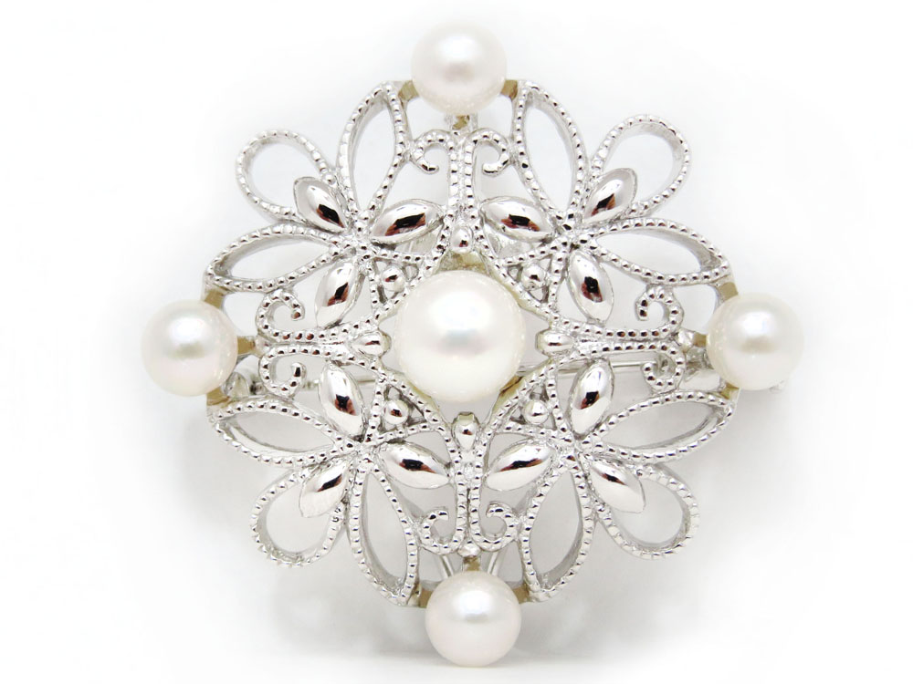 楽天市場】【全品ギフト包装】アコヤ真珠ブローチ（クリッカー付） 約