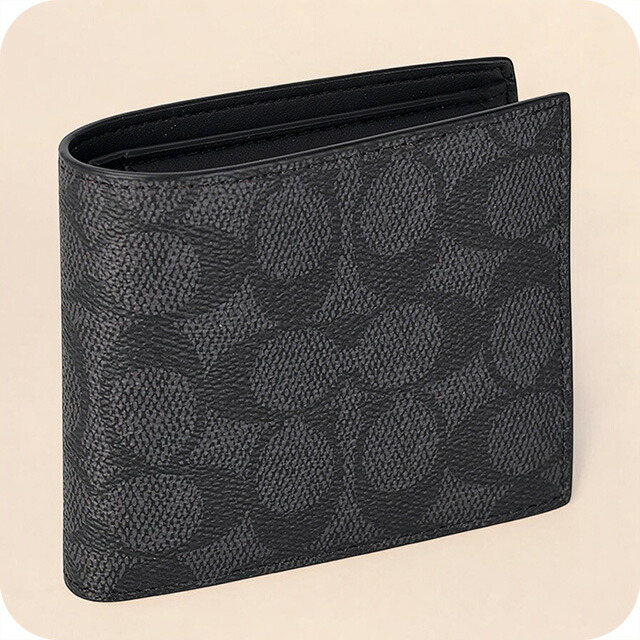 コーチ 二つ折り財布 メンズ ブランド COACH CY406 チャコール