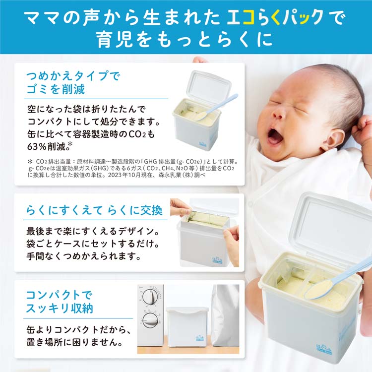 楽天市場】森永 はぐくみ エコらくパック つめかえ用(2袋入×4箱(1袋