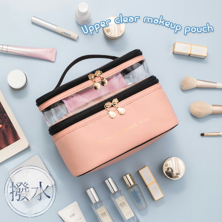 楽天市場】大容量 撥水 2層式 クリアルーム メイクポーチ レディース
