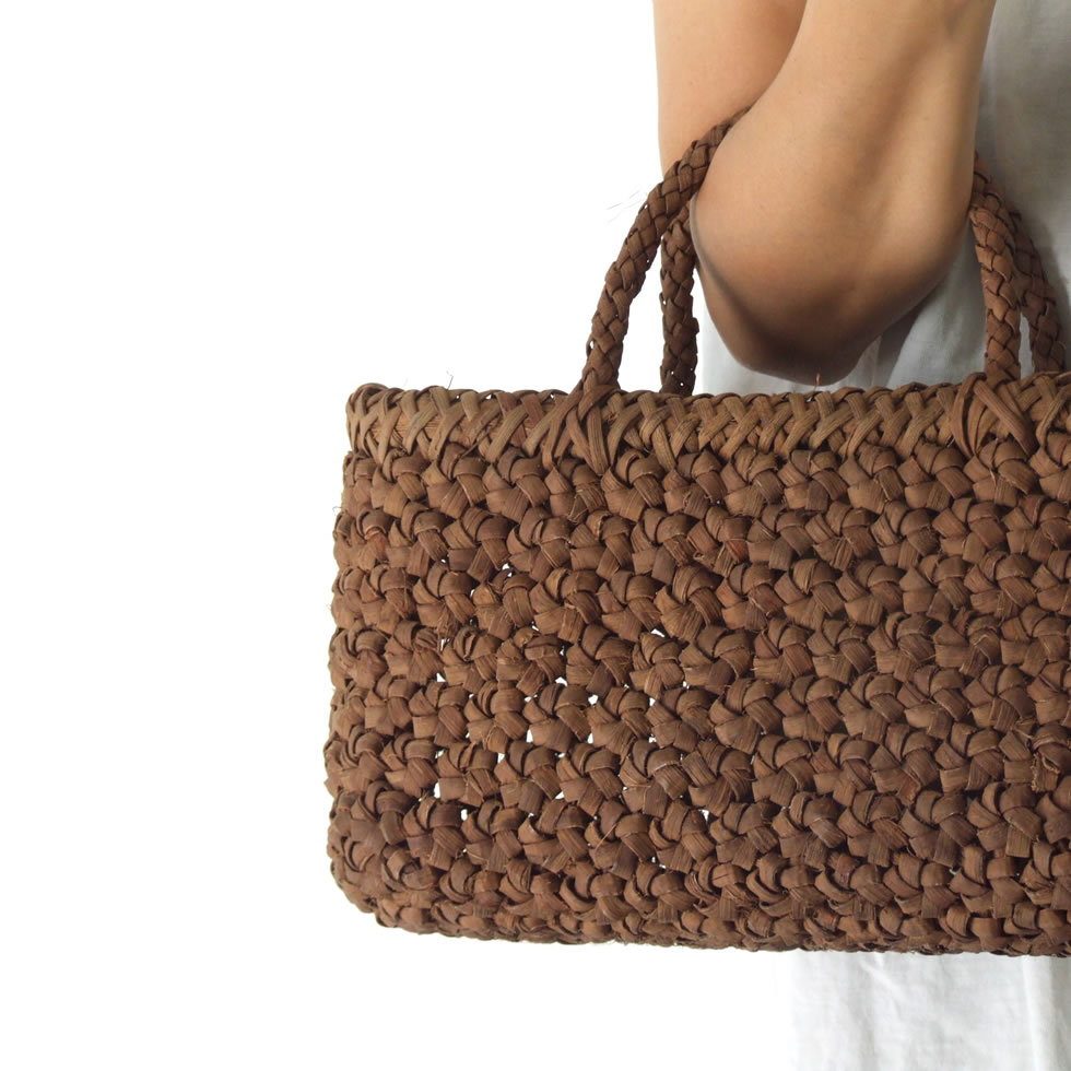 楽天市場】純国産 山葡萄かごバッグ 特上六角花模様編み 定番型 三つ