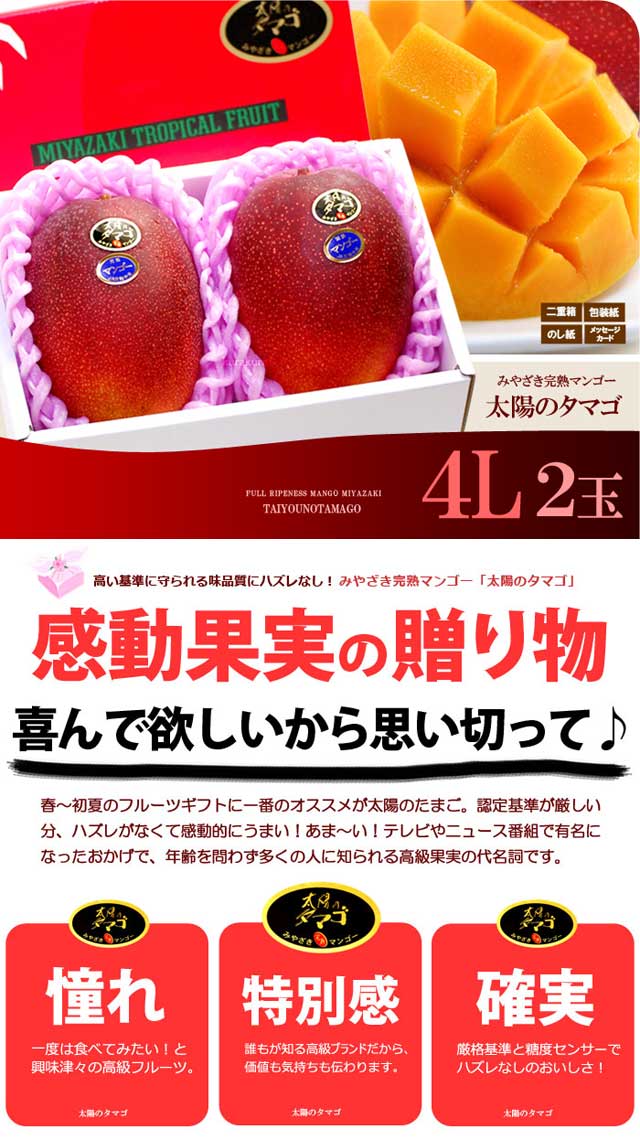 楽天市場】太陽のタマゴ (4L×2玉/約1.2kg) 宮崎産 赤秀～青秀 太陽の