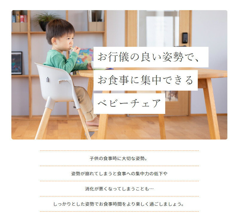 リッチェル ベビーチェア ポージー 65/ホワイト(W) ハイチェア