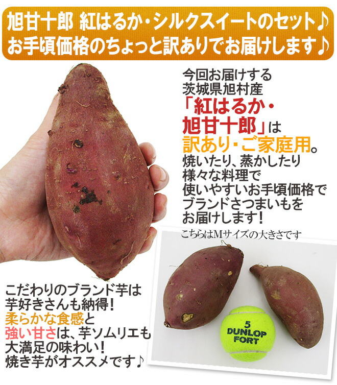茨城県 旭村 熟成高糖度さつまいも ”旭甘十郎 紅はるか＋シルク