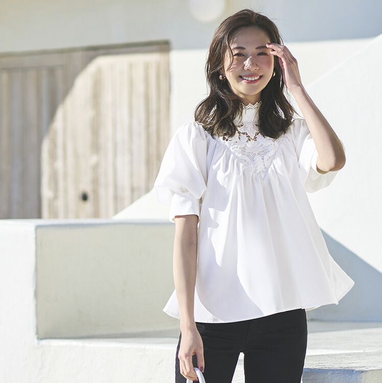 トライアングルレース ブラウス「T1101」-RUIRUE BOUTIQUE