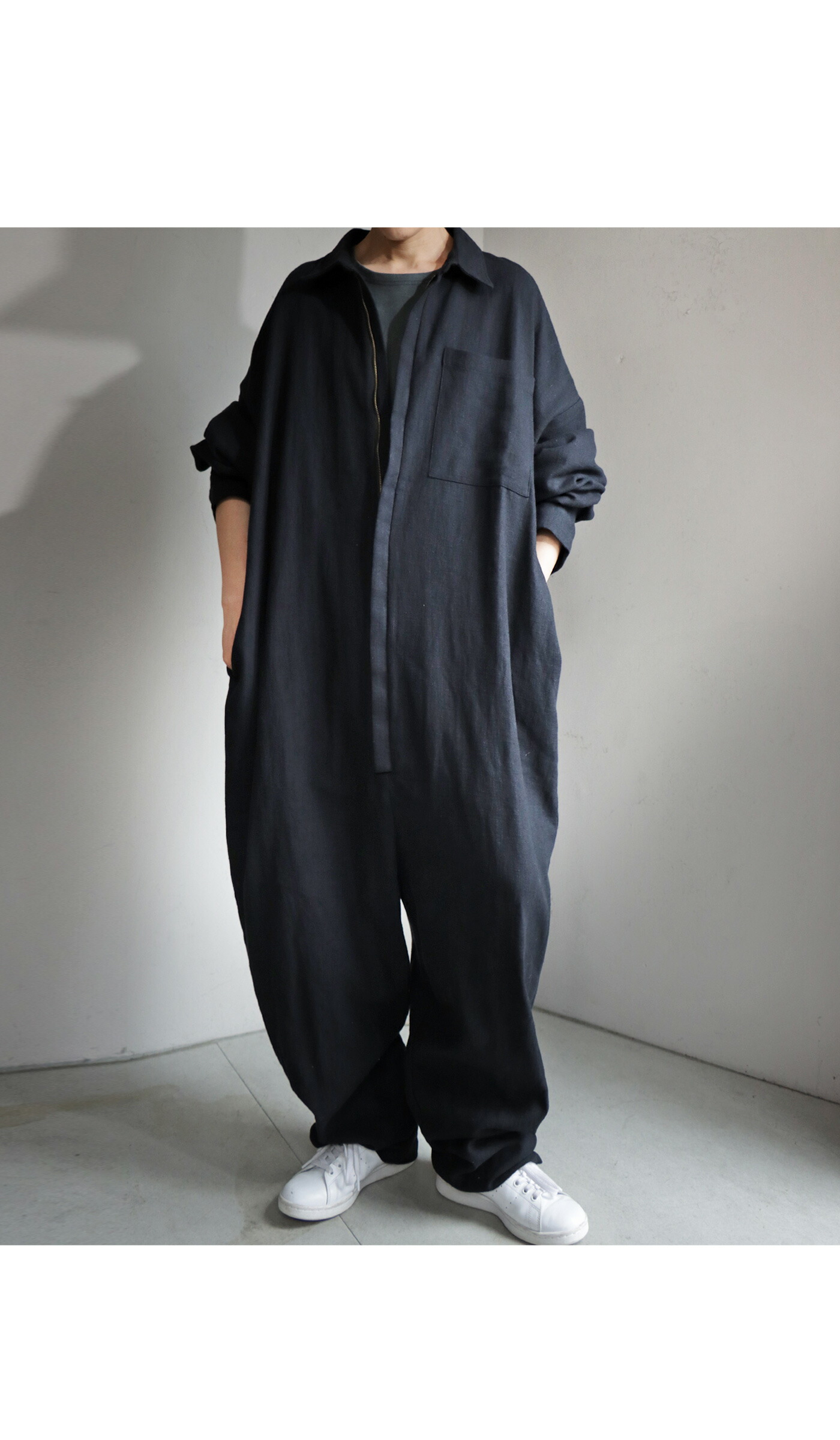 ジャンプスーツ リネン オールインワン メンズ 麻 送料無料・再販