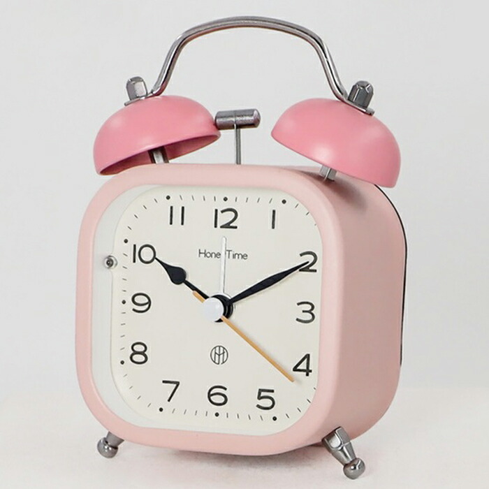 目覚まし時計 おしゃれ 通販 ツインベル 角型 目覚まし機能 12cm x 8.6
