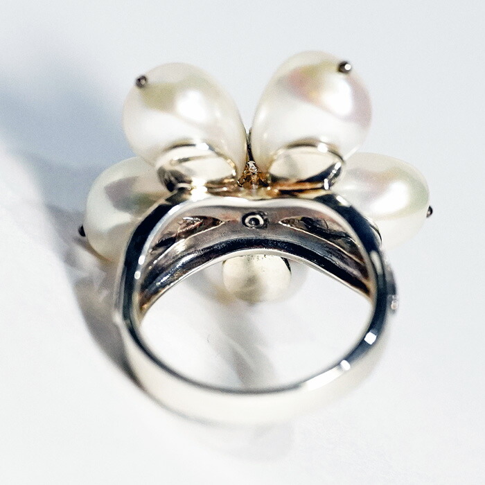 楽天市場】碌山 パール マーカサイト シルバー 指輪 アンティーク 花 6
