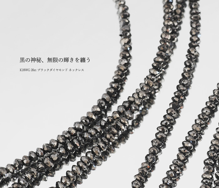 数量限定 K18WG 20ct ブラックダイヤモンド ネックレス 誕生石4月