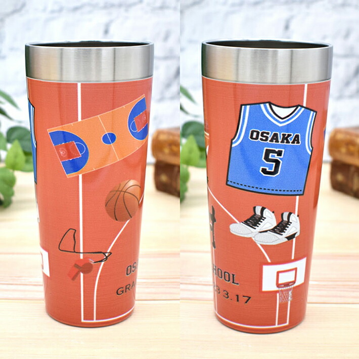 楽天市場】卒団記念品 バスケチーム 卒部記念品 写真入り真空断熱