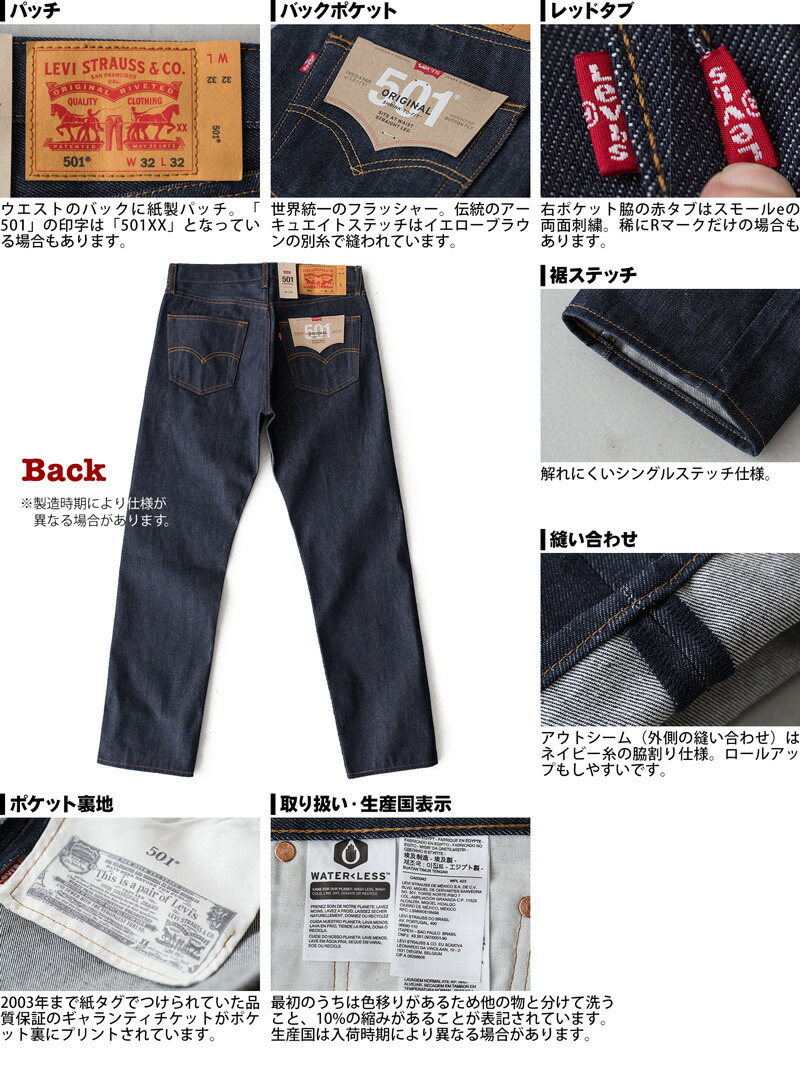 US リーバイス 501 オリジナル 米国モデル 未洗い シュリンクトゥ