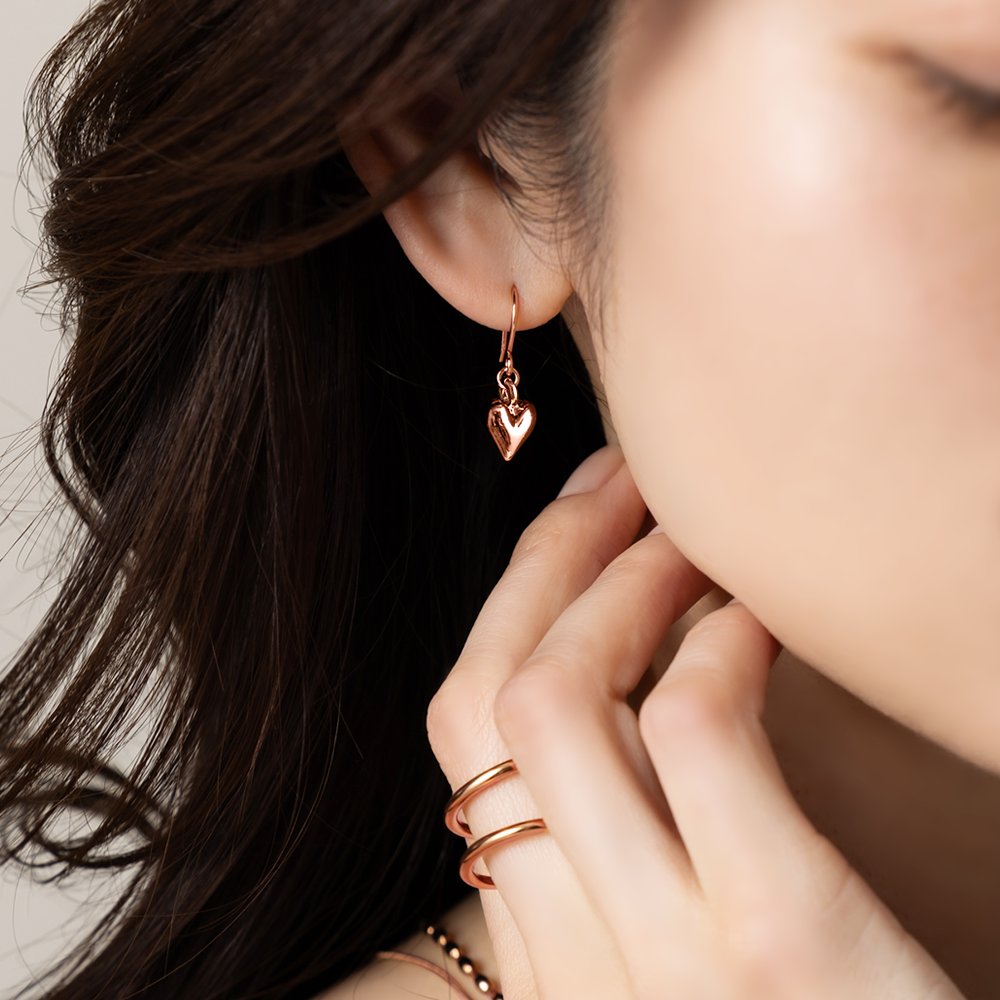 ゆうパケット】 ピアス 18kコーティング レディース ぷっくり ハート